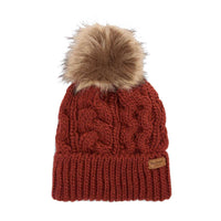 BURNT HEATHER Barbour Womens Penshaw Cable Beanie
