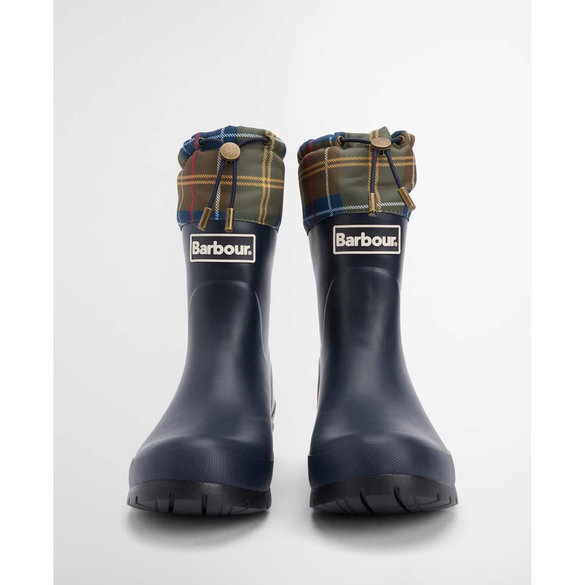 Navy/Classic Tartan Barbour Womens Mowbray Mid Welly front
