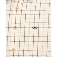 Rust Check Hoggs Of Fife Mens Chieftain Premier Tattersall Shirt LOGO