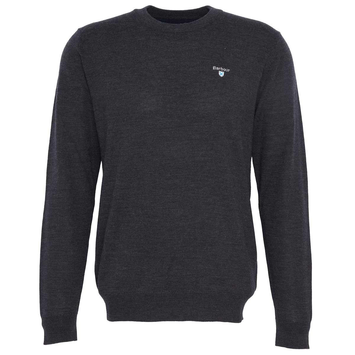 Charcoal Barbour Mens Merino Crew Neck Sweater