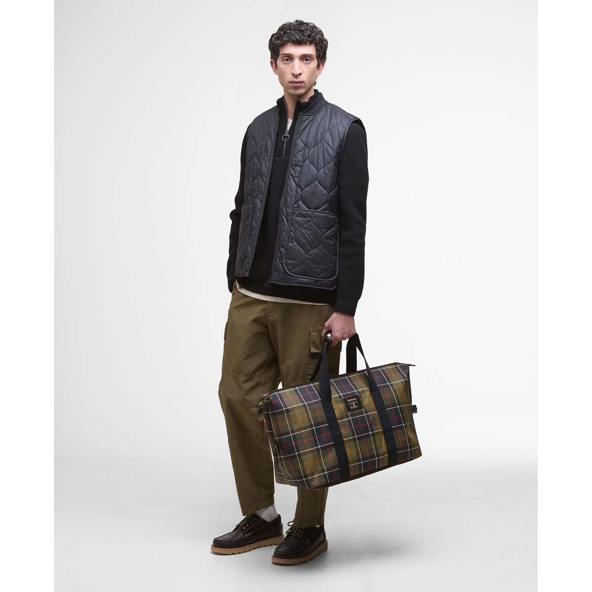 Classic Tartan Barbour Torridon Tartan Carry All Bag On Model
