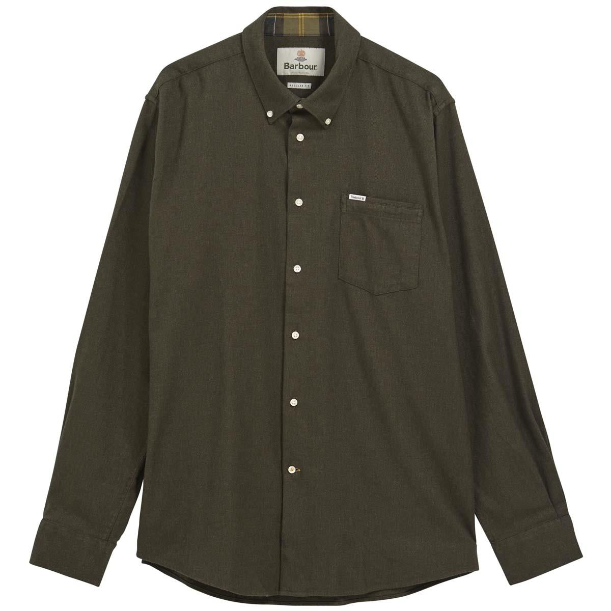 Olive Barbour Mens Sparrowhill Regular Fit Shirt