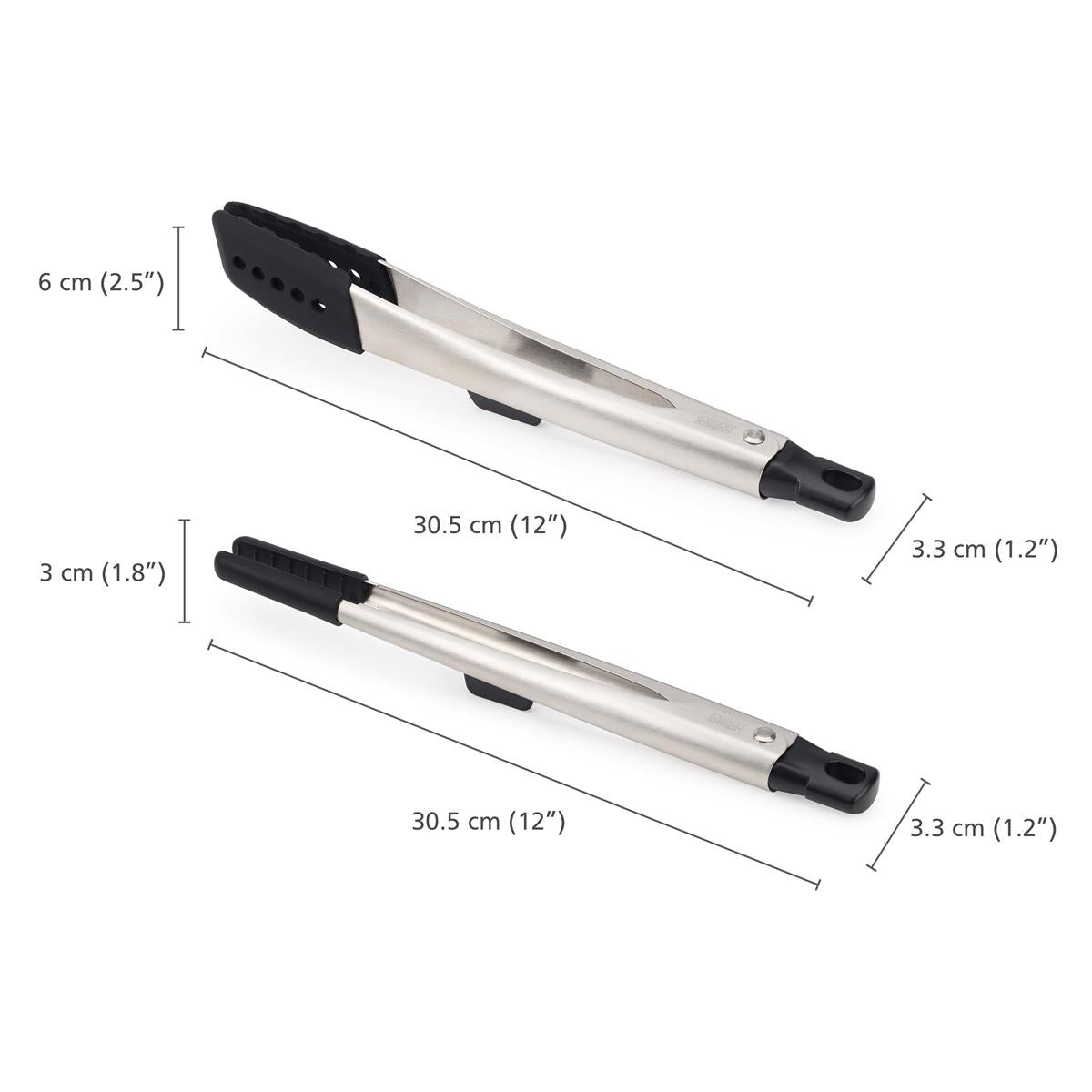 Joseph Joseph Elevate Fusion 2-Piece Stainless Steel Tong Set Product Dimensions