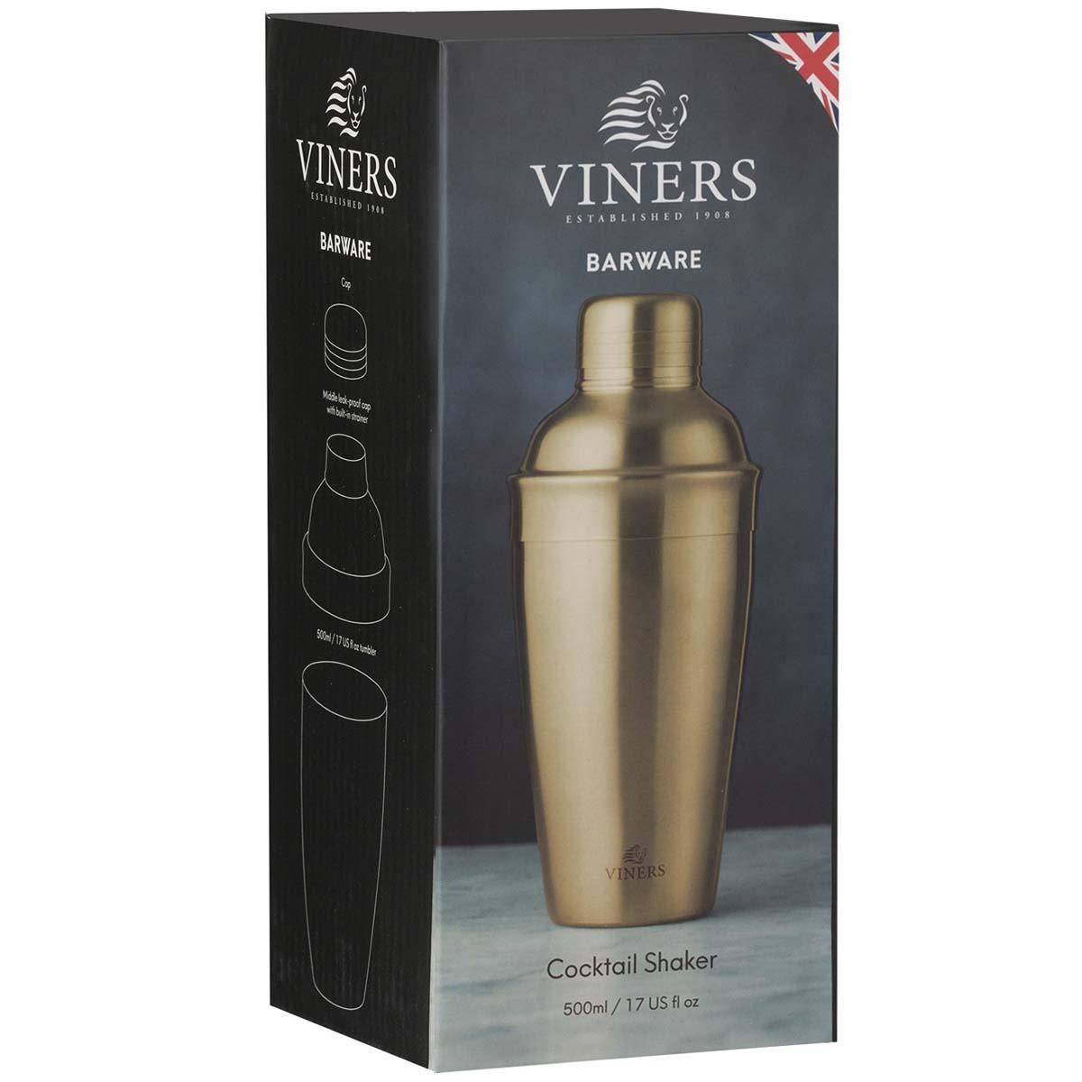 Viners Barware 500ml Gold Cocktail Shaker Giftbox BOX