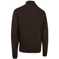 Brown Melange Deerhunter Mens Harrington Half-Zip Knit back