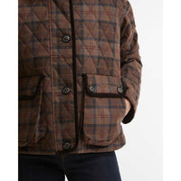 Muted Tartan Barbour Womens Louden Quilted Jacket Pocket