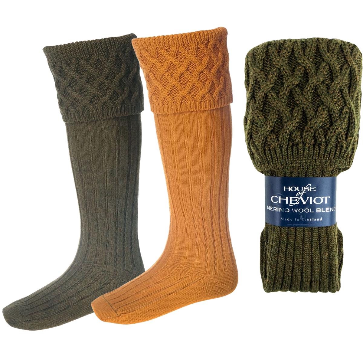 House Of Cheviot Mens Rannoch Chunky Cross Stitch Pattern Top Sock
