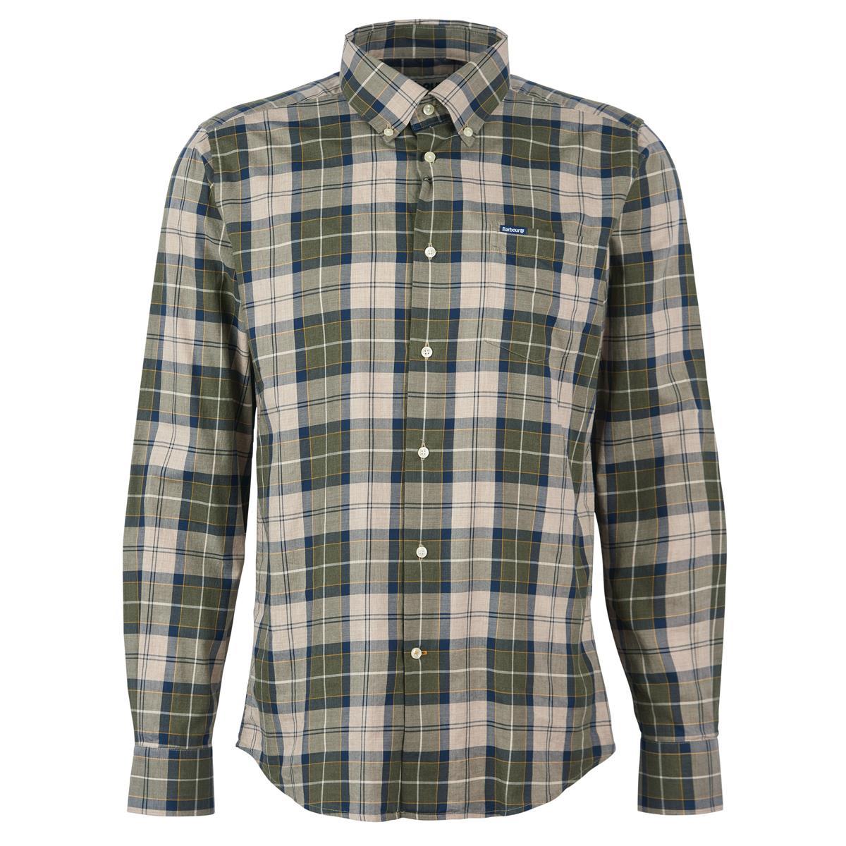 Forest Mist Barbour Mens Wetherham Tailored Shirt
