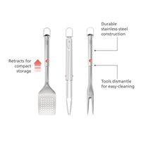 Joseph Joseph GrillOut 3-Piece Stainless-Steel BBQ Turner, Tongs and Fork Set Product Features