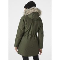 Utility Green Helly Hansen Womens Irma Parka On Model Rear