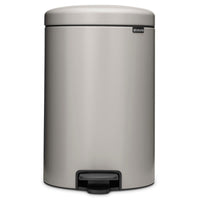 Soft Grey Brabantia newIcon Pedal Bin 20 Litre Plastic Bucket