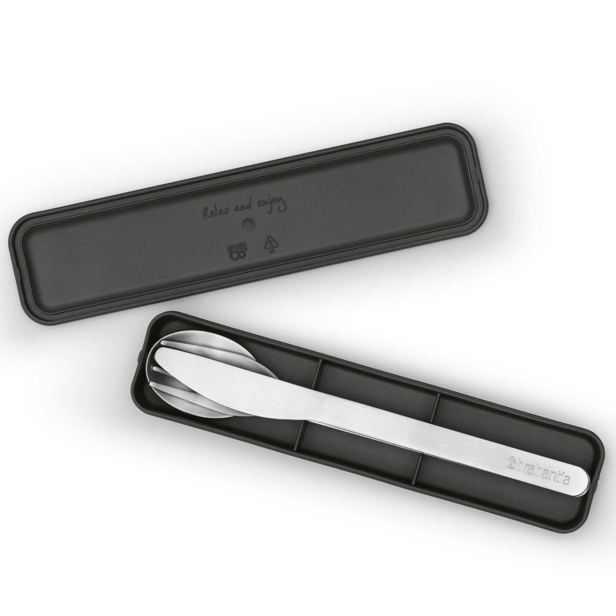 Dark Grey Brabantia Make & Take Cutlery Set Open