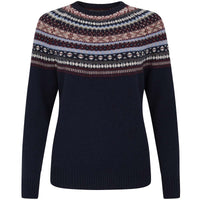 Alan Paine Womens Alana Fairisle Yoke Crew Neck Jumper