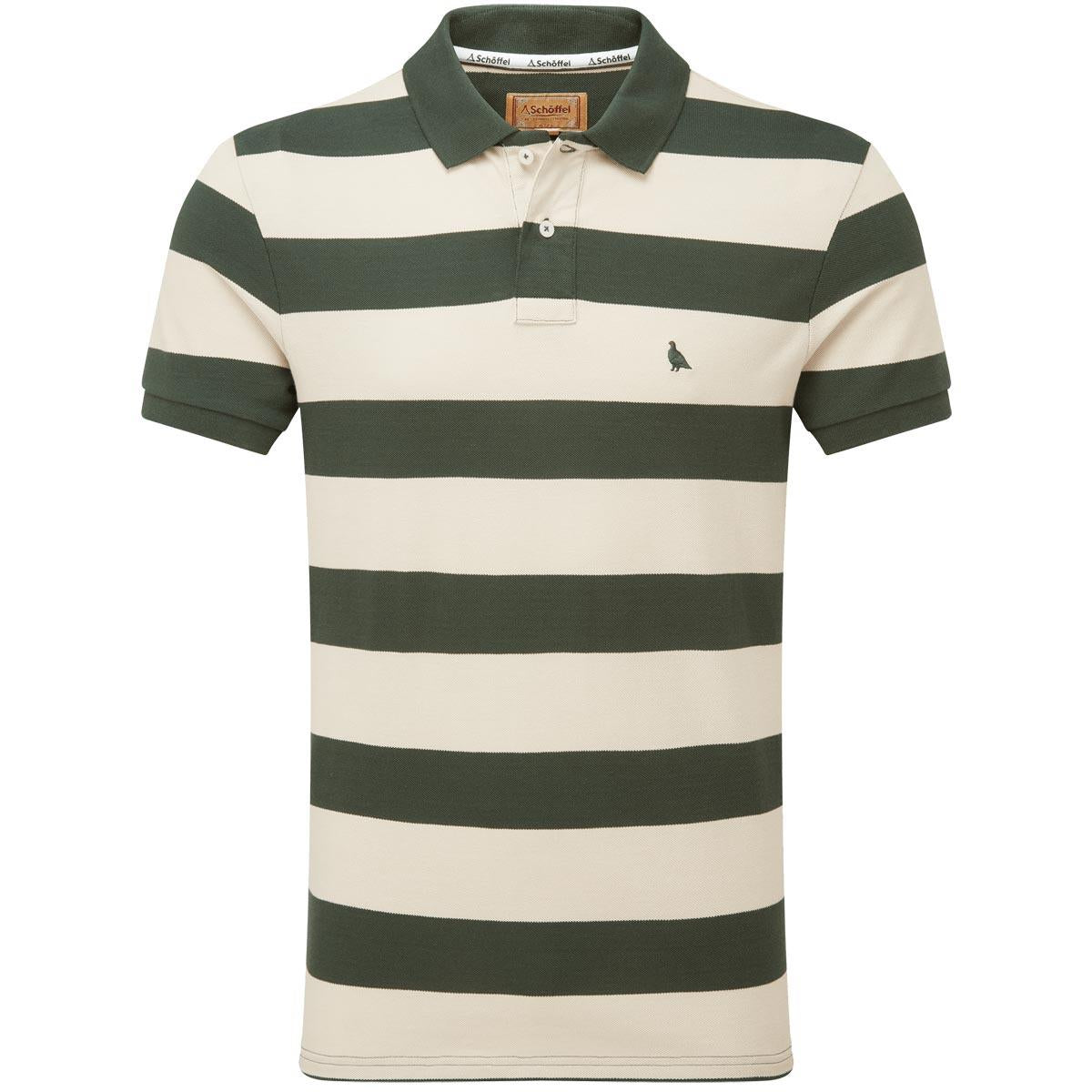 Green Stripe Schoffel St Ives Heritage Polo Shirt