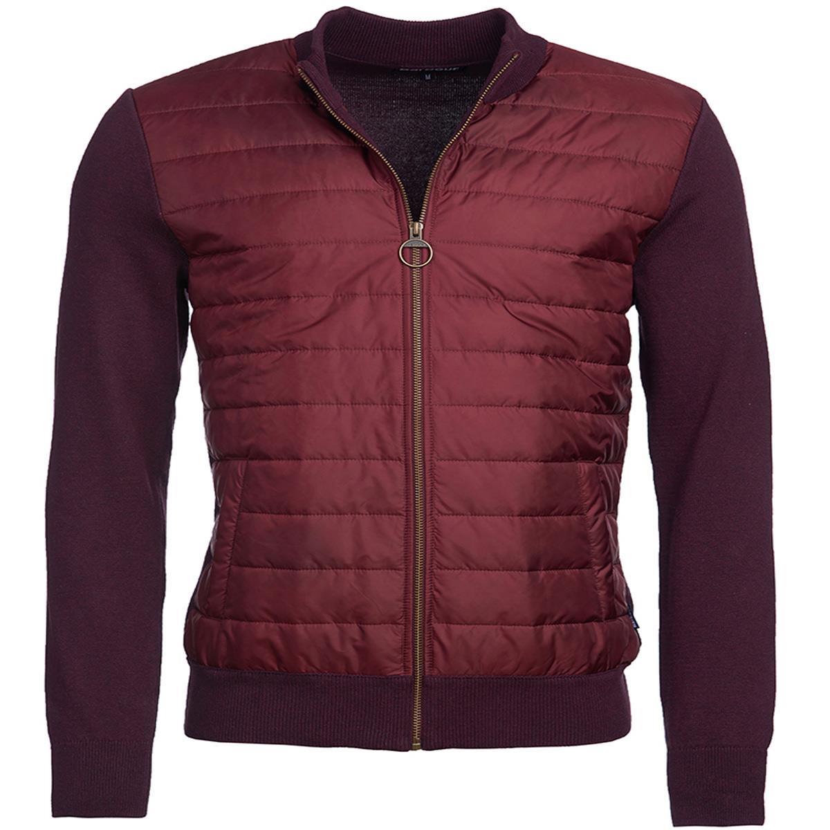 Merlot Barbour Mens Carn Baffle Zip Thru