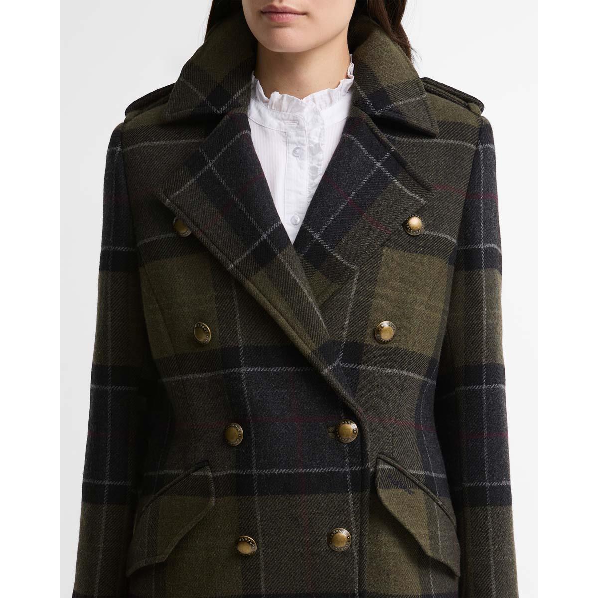 Barbour Womens Cottesmore Checked Wool Coat
