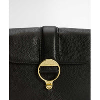 Black Barbour Mini Rosa Leather Crossbody Bag clasp