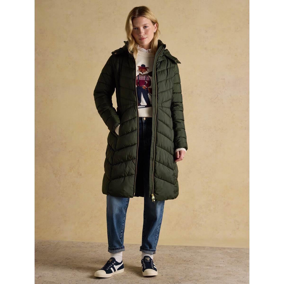 Joules Womens Pembury Showerproof Longline Padded Coat