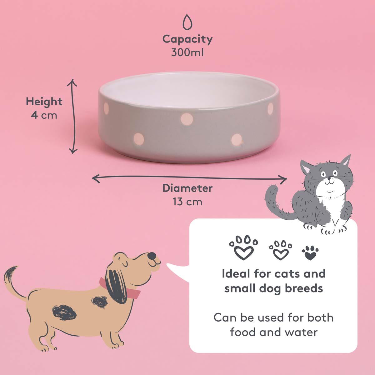 Mason Cash Polka Dot Sage Pet Bowl 13cm INFO3