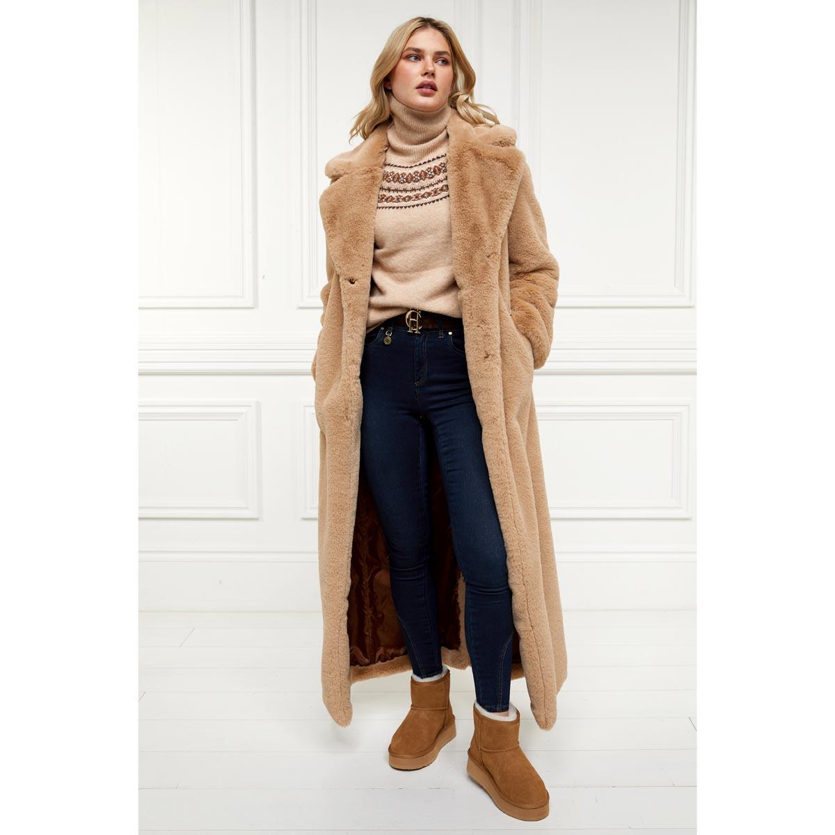 Holland Cooper Womens Shearling Platform Boot