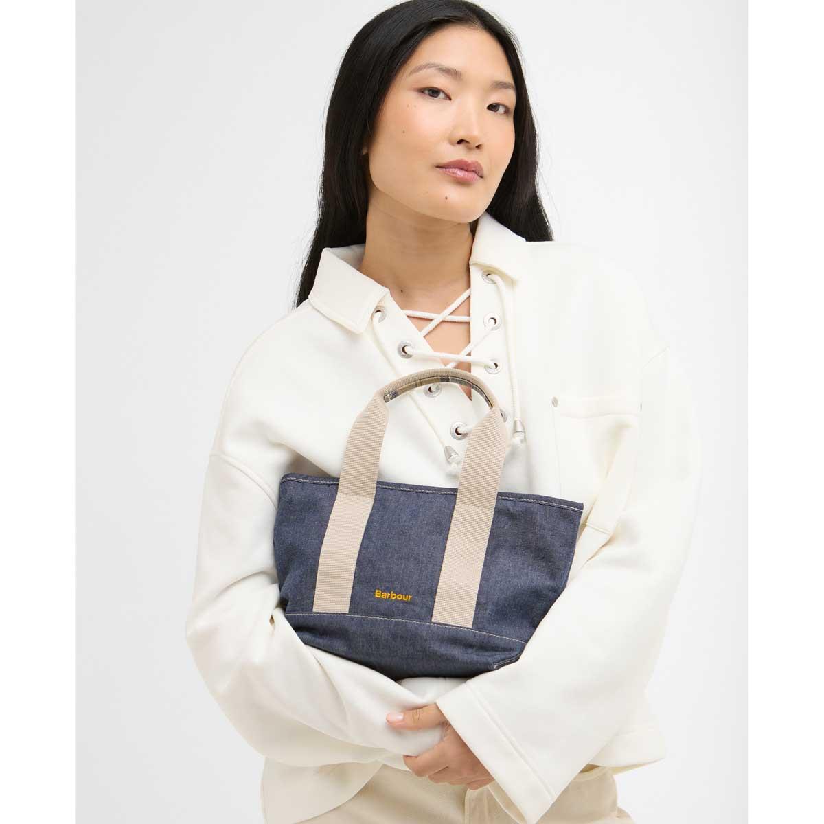 Indigo Barbour Mini Mya Denim Tote Bag model