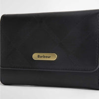 Black/Deboss Tartan Barbour Womens Rosa Deboss Leather French Purse detail