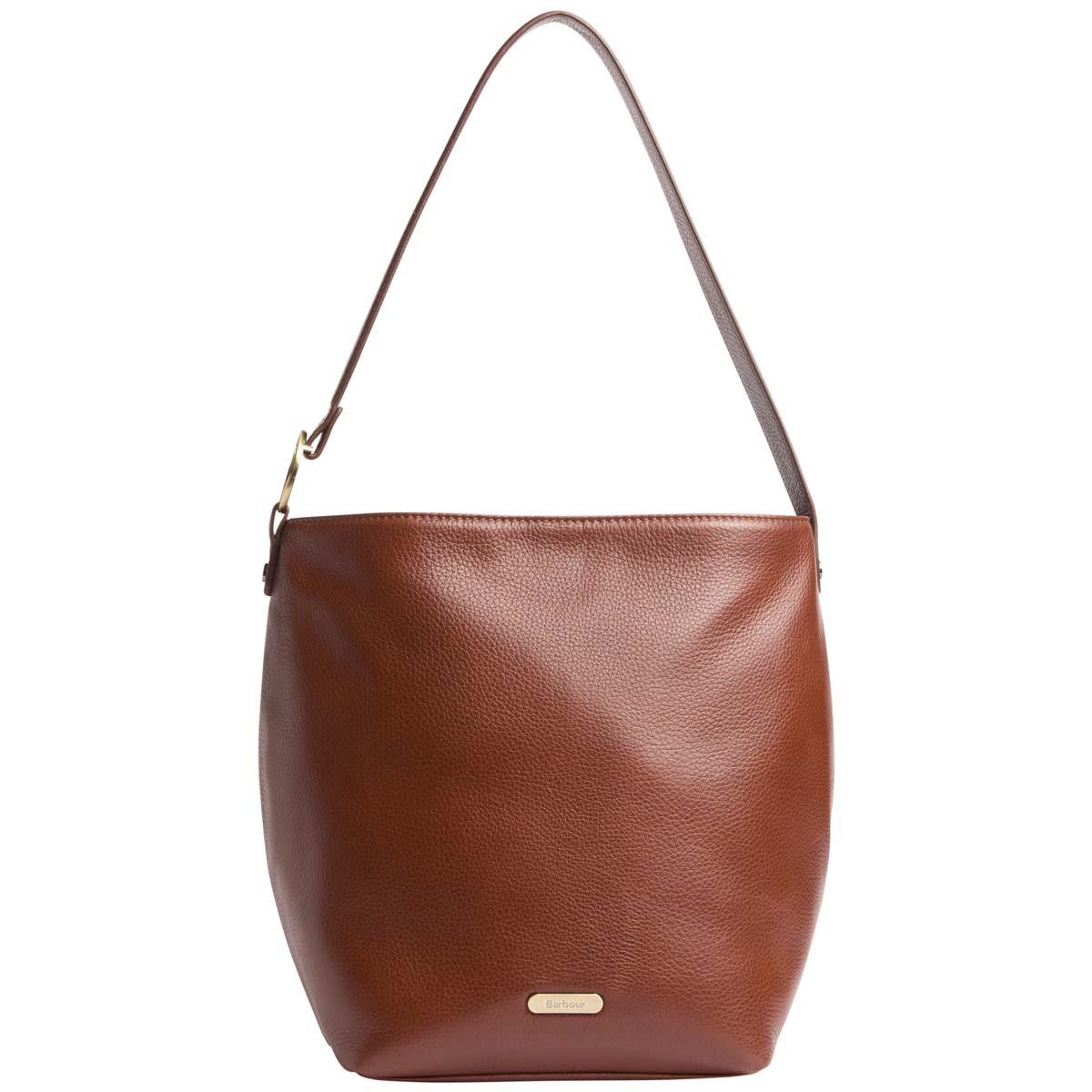 Barbour Womens Cedar Large Leather Bucket Bag