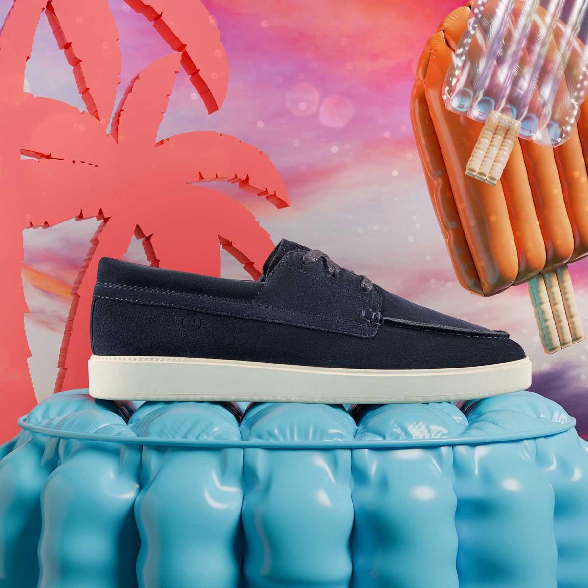 Navy Suede Clarks Mens Lockford Boat Shoes Lifestyle