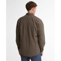 Olive Barbour Mens Alderwood Regular Fit Tattersall Shirt BACK
