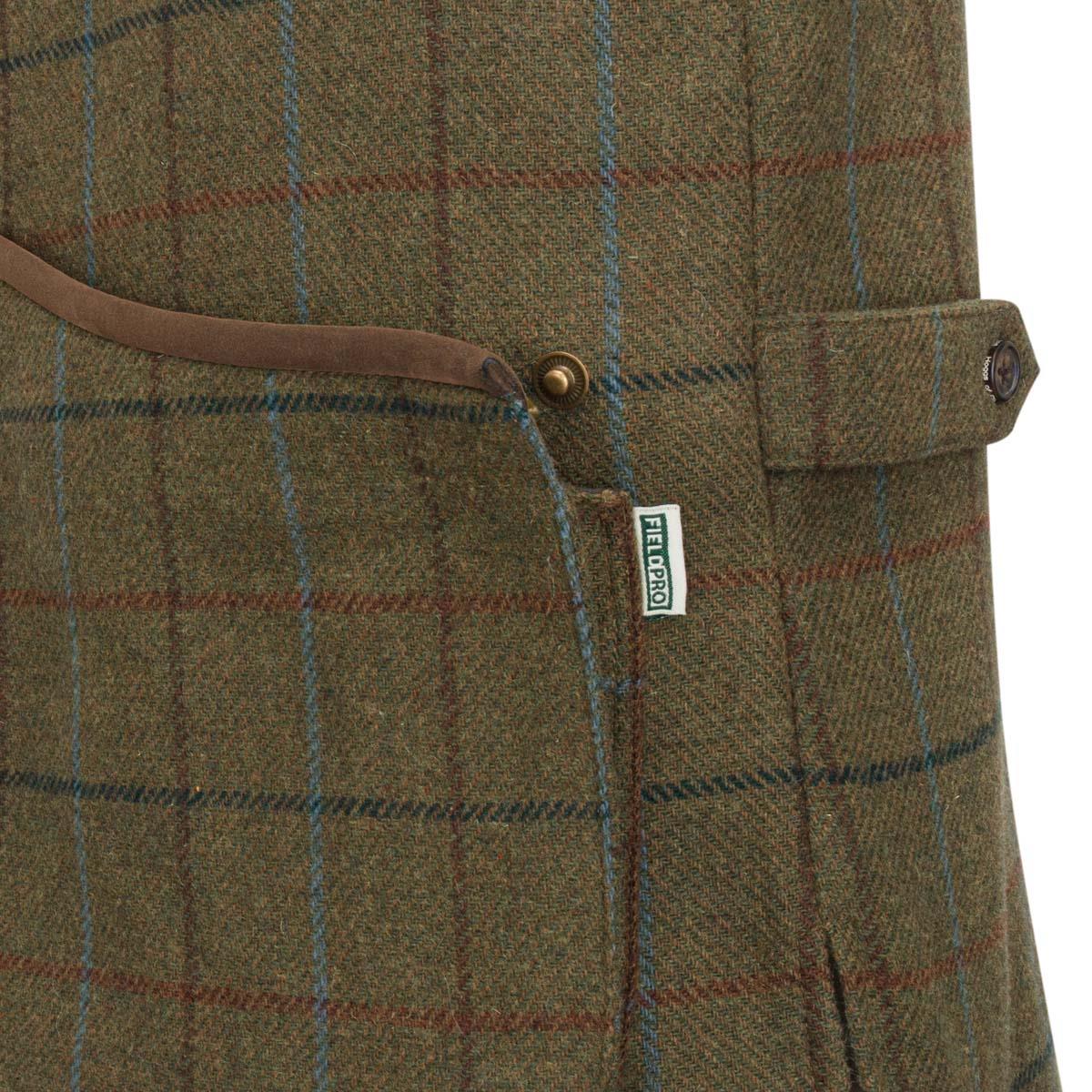 Green/Blue Hoggs Of Fife Mens Kingussie Tweed Field Waistcoat Pocket