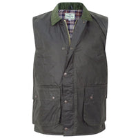 Olive Hoggs Of Fife Mens Padded Waxed Waistcoat Front