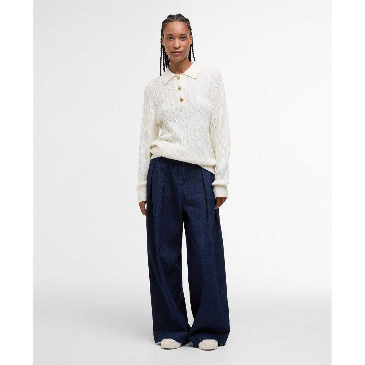 Cloud Barbour Womens Evie Knitted Jumper On Model