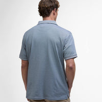 Navy Barbour Mens Heydon Performance Polo Shirt Back