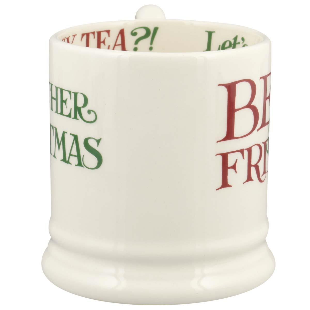 Emma Bridgewater Christmas Toast Best Of Friends 1/2 Pint Mug FRONT