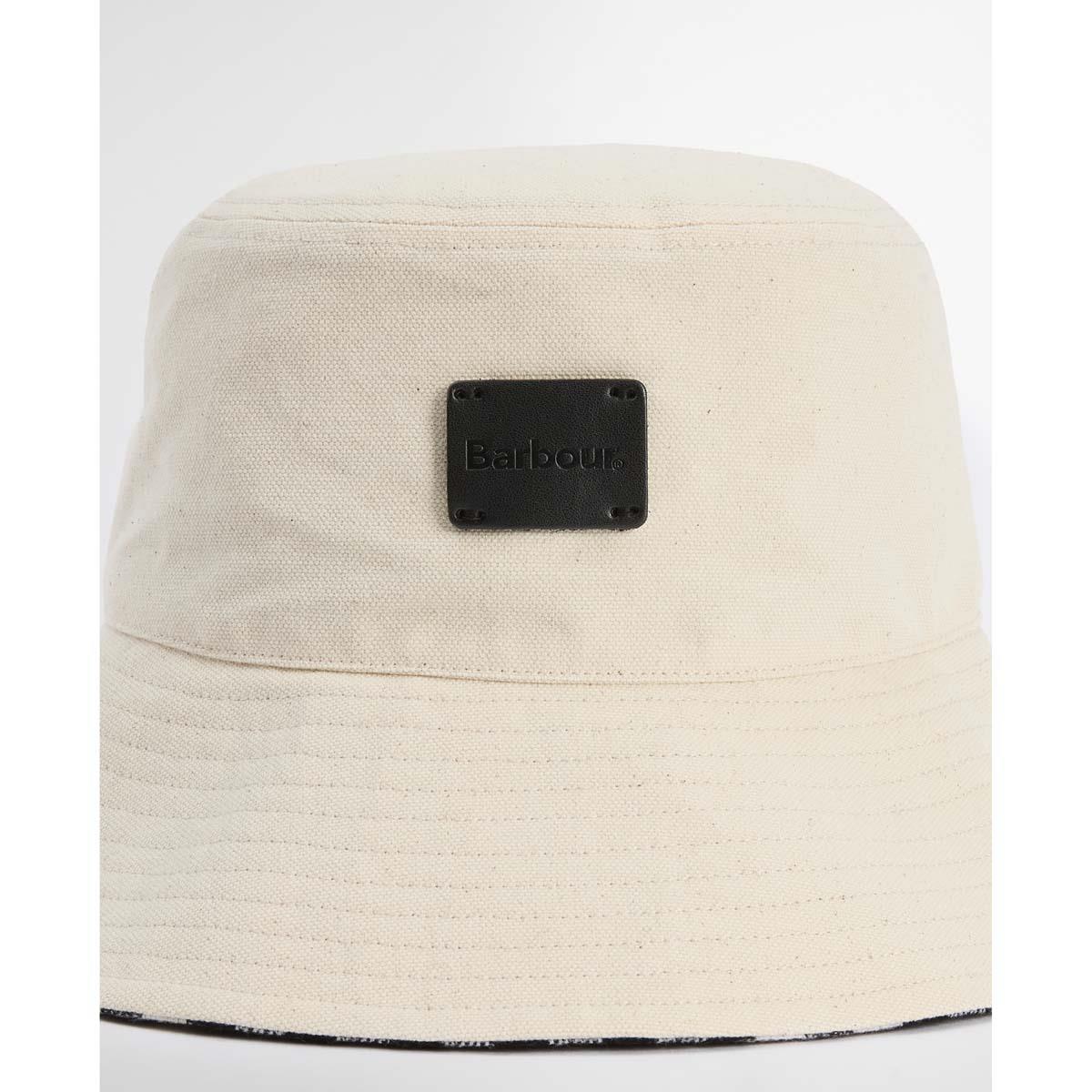 Ecru Barbour Womens Selena Bucket Hat Badge