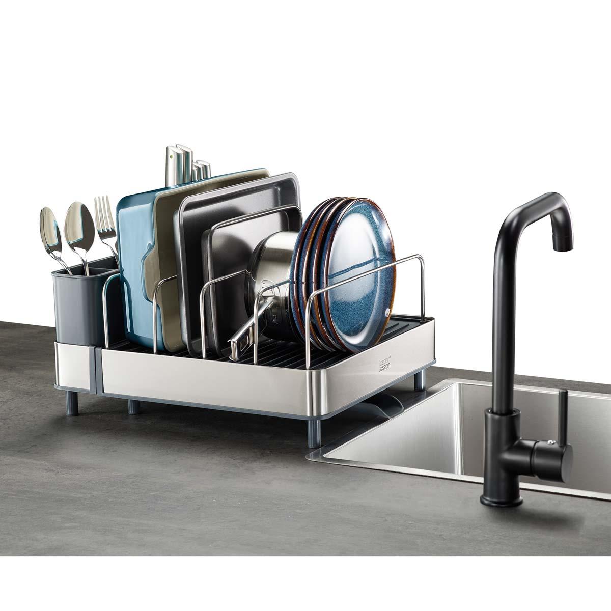 Joseph Joseph Extend Max Steel Expandable Dish Drainer In Use