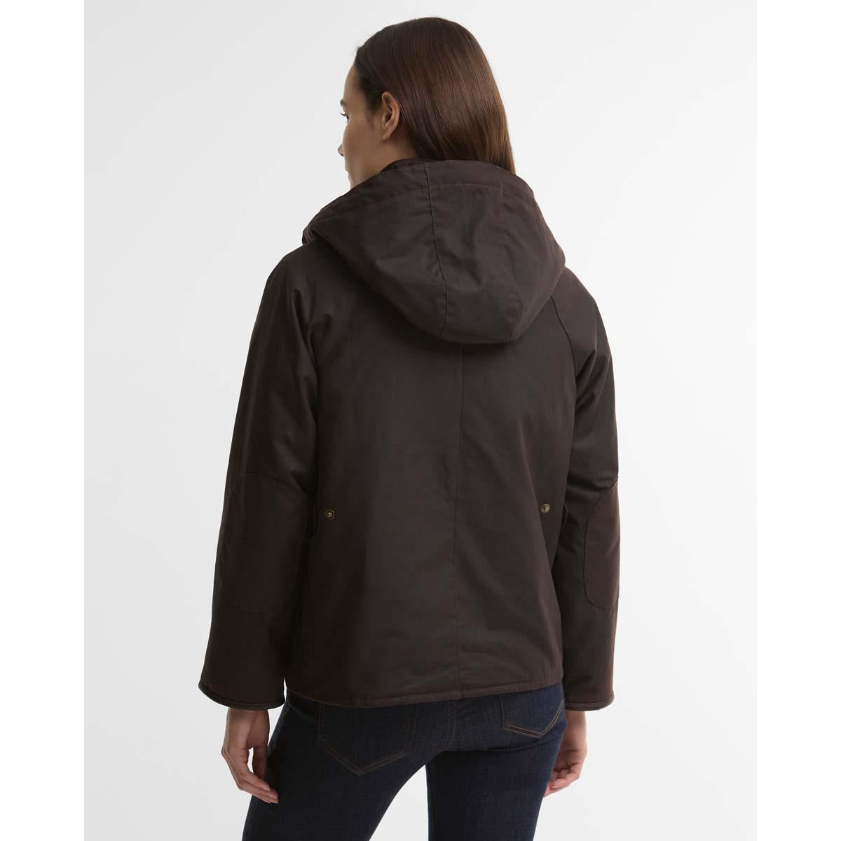 Rustic/Muted Barbour Womens Georgette Wax Jacket Back