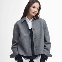 Grey Marl Barbour Womens Emery Overshirt Model Front