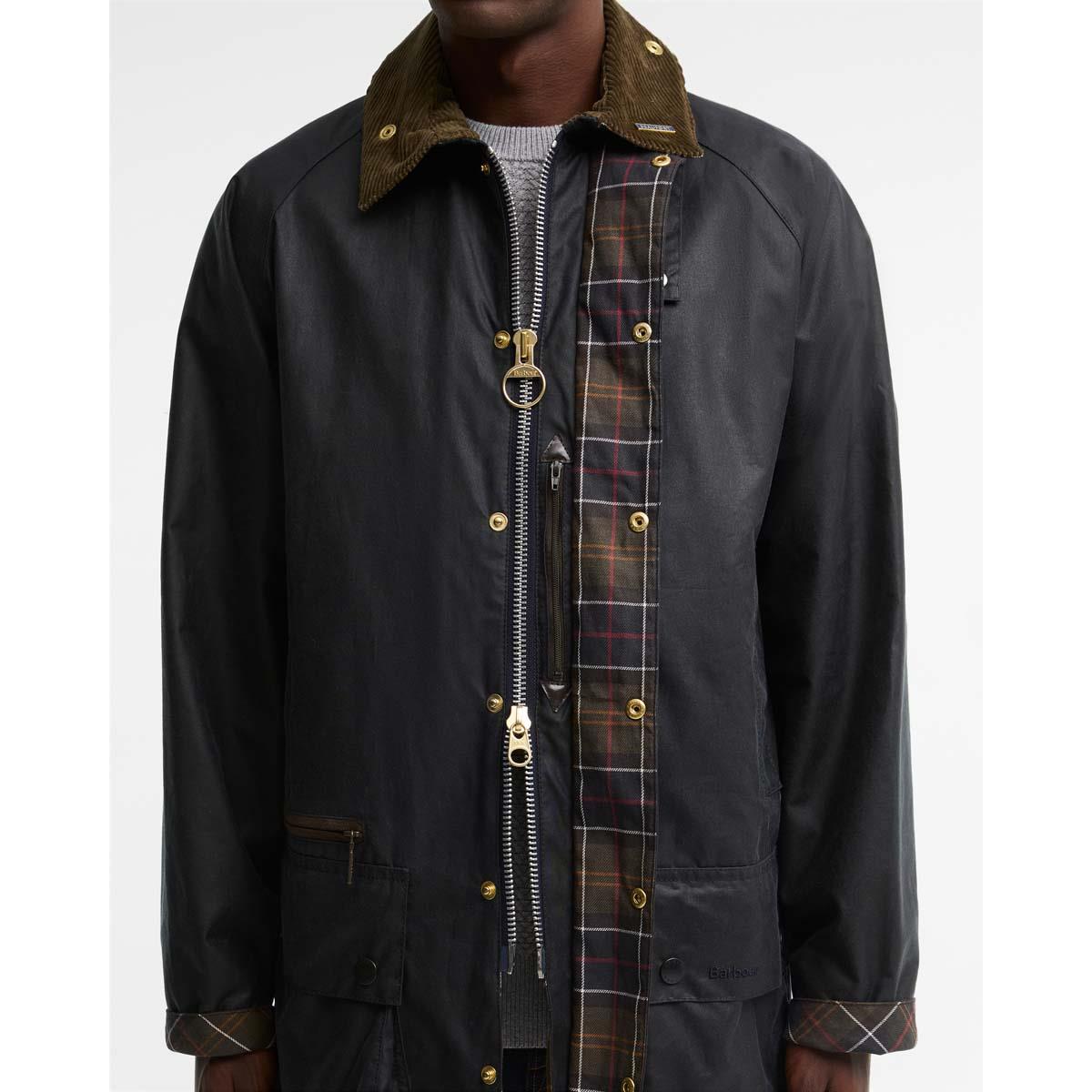 NAVY Barbour Mens Icons Beaufort Wax Jacket ZIP