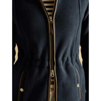 Navy Joules Womens Heritage Longline Fleece Jacket Two Way Zip