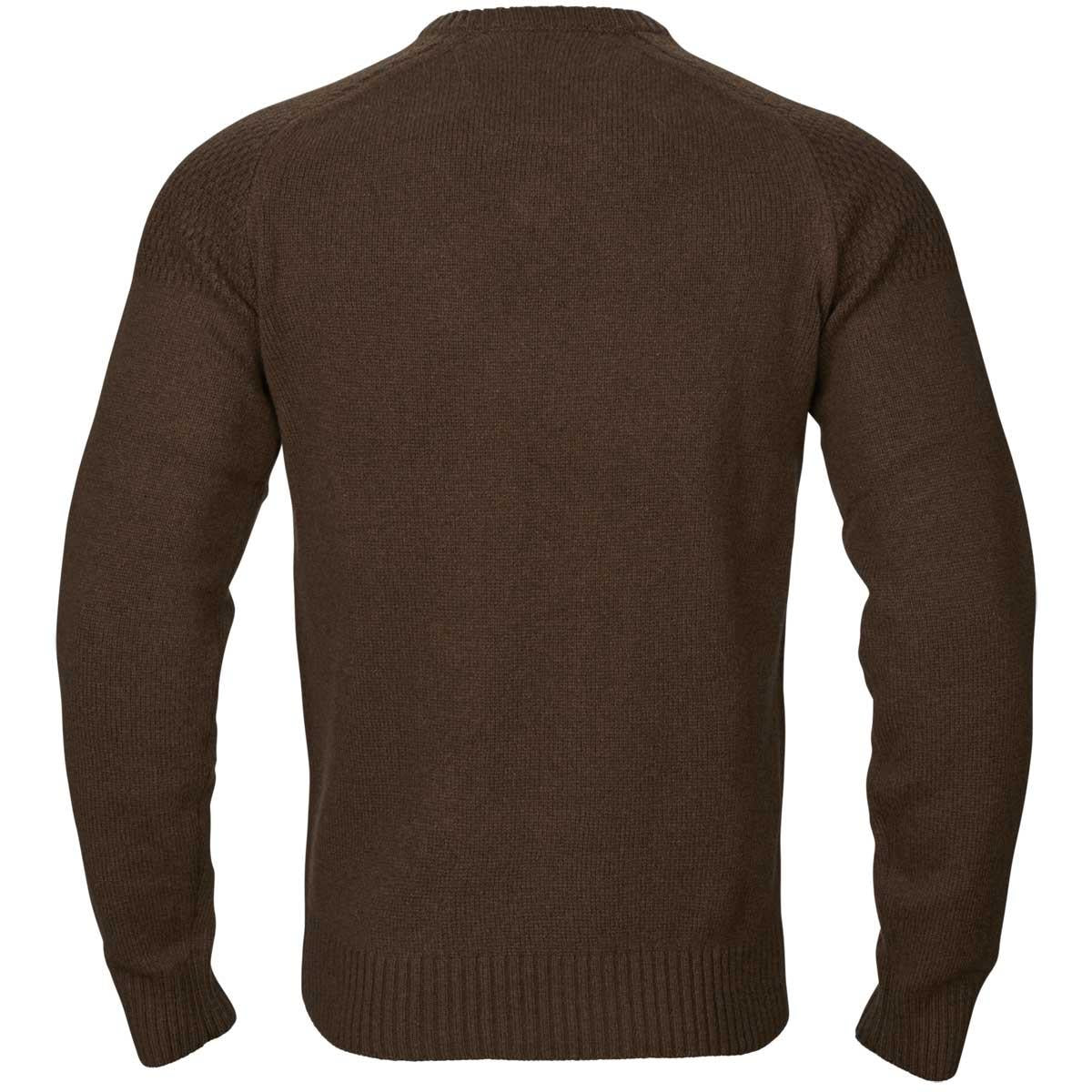Demitasse Brown Harkila Mens Vincent Merino V-Neck Pullover Back