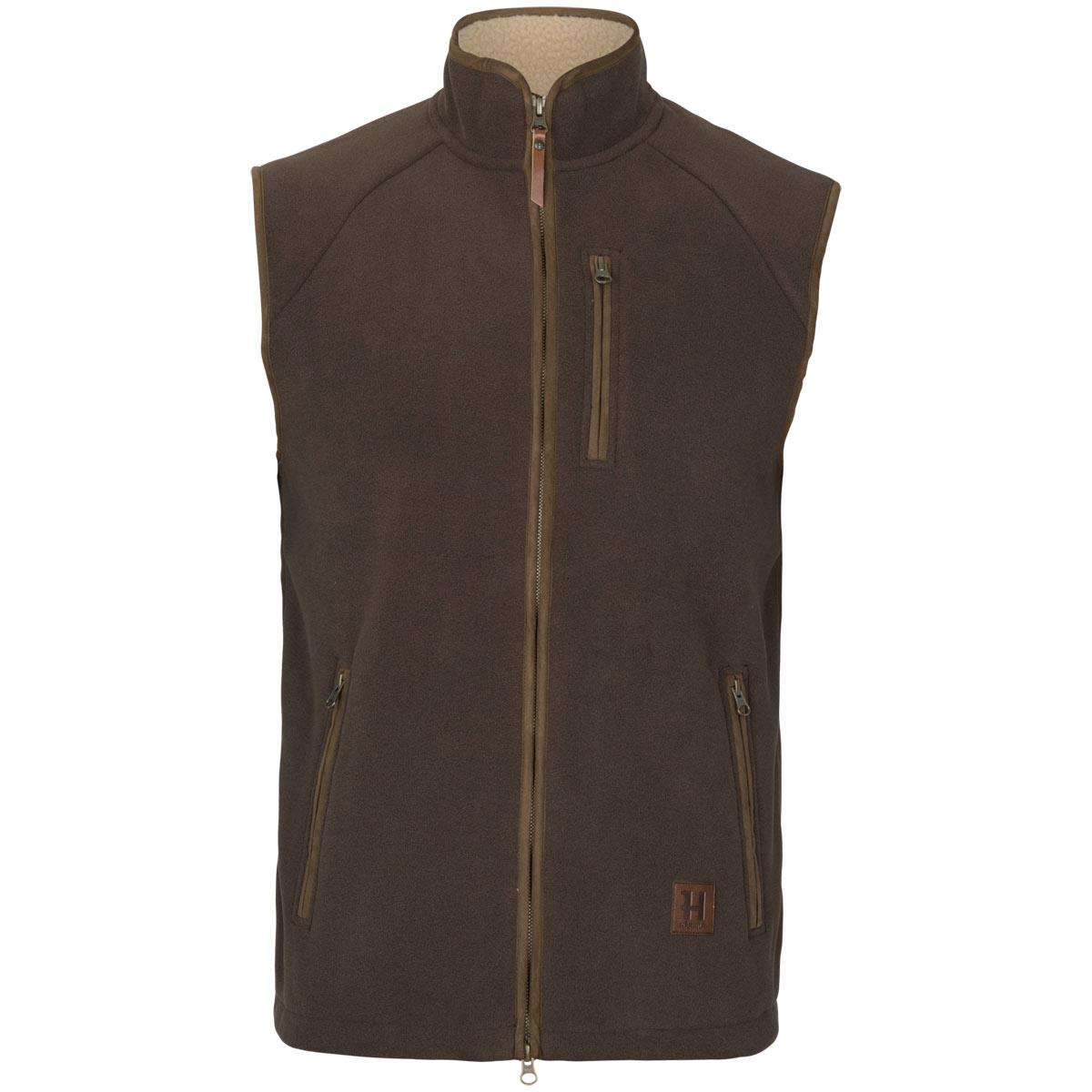 Demitasse Brown Harkila Mens Sandhem Sherpa Fleece Waistcoat