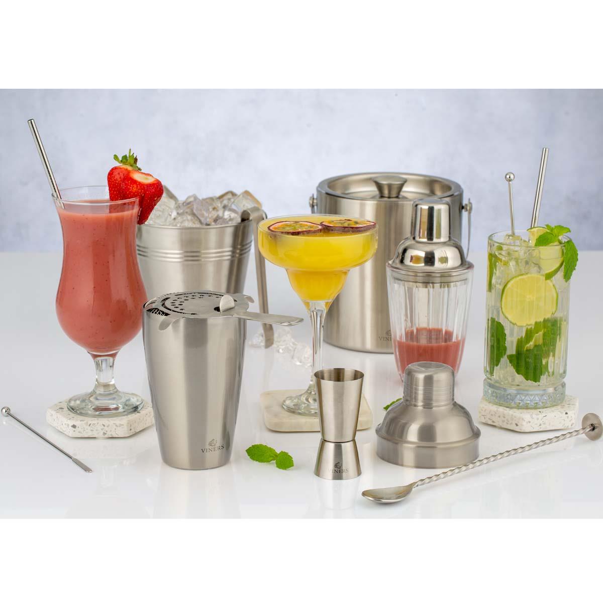 Viners Barware 6 Piece Long Steel Drinking Straws LS2