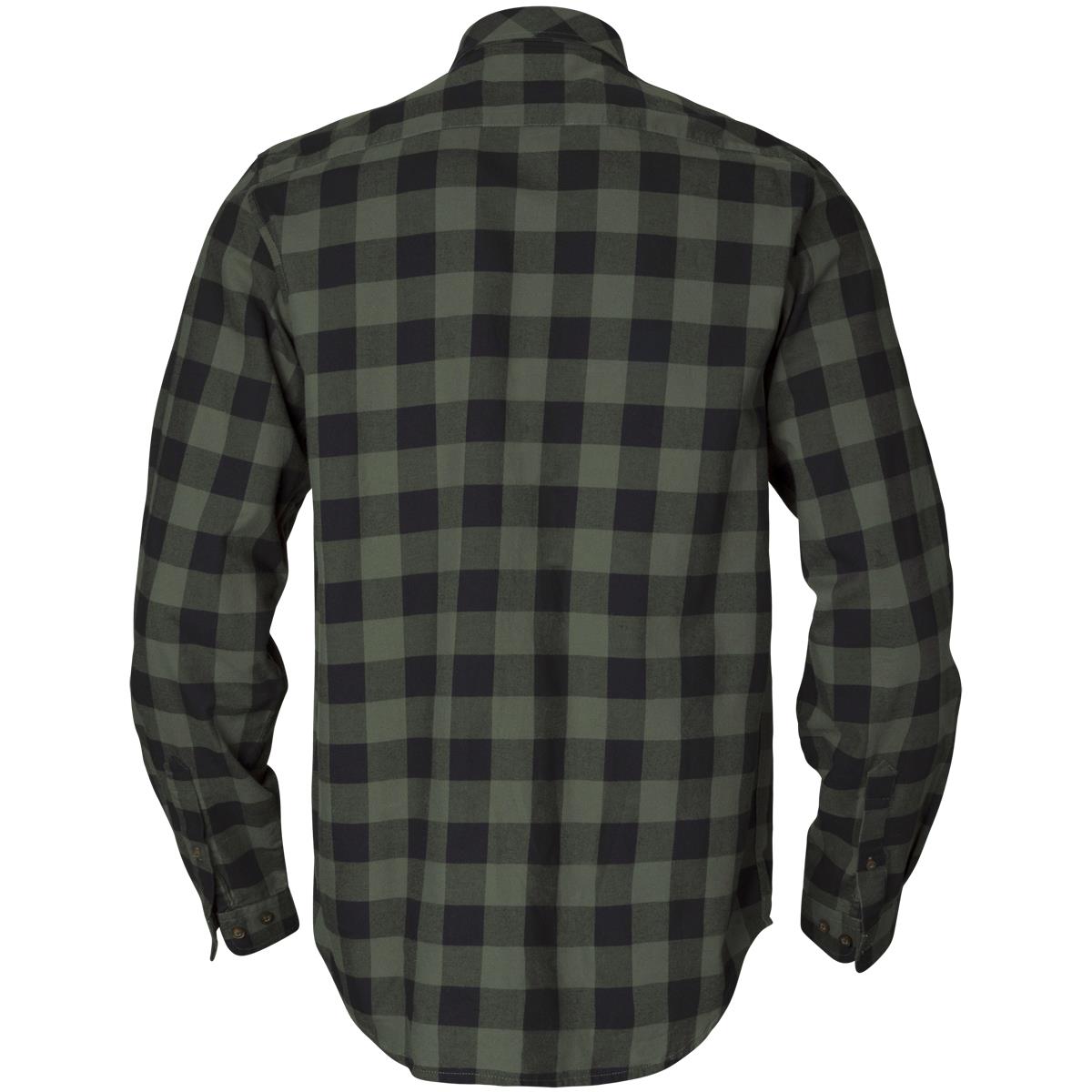 Green Check Harkila Mens Scandinavian Shirt Back
