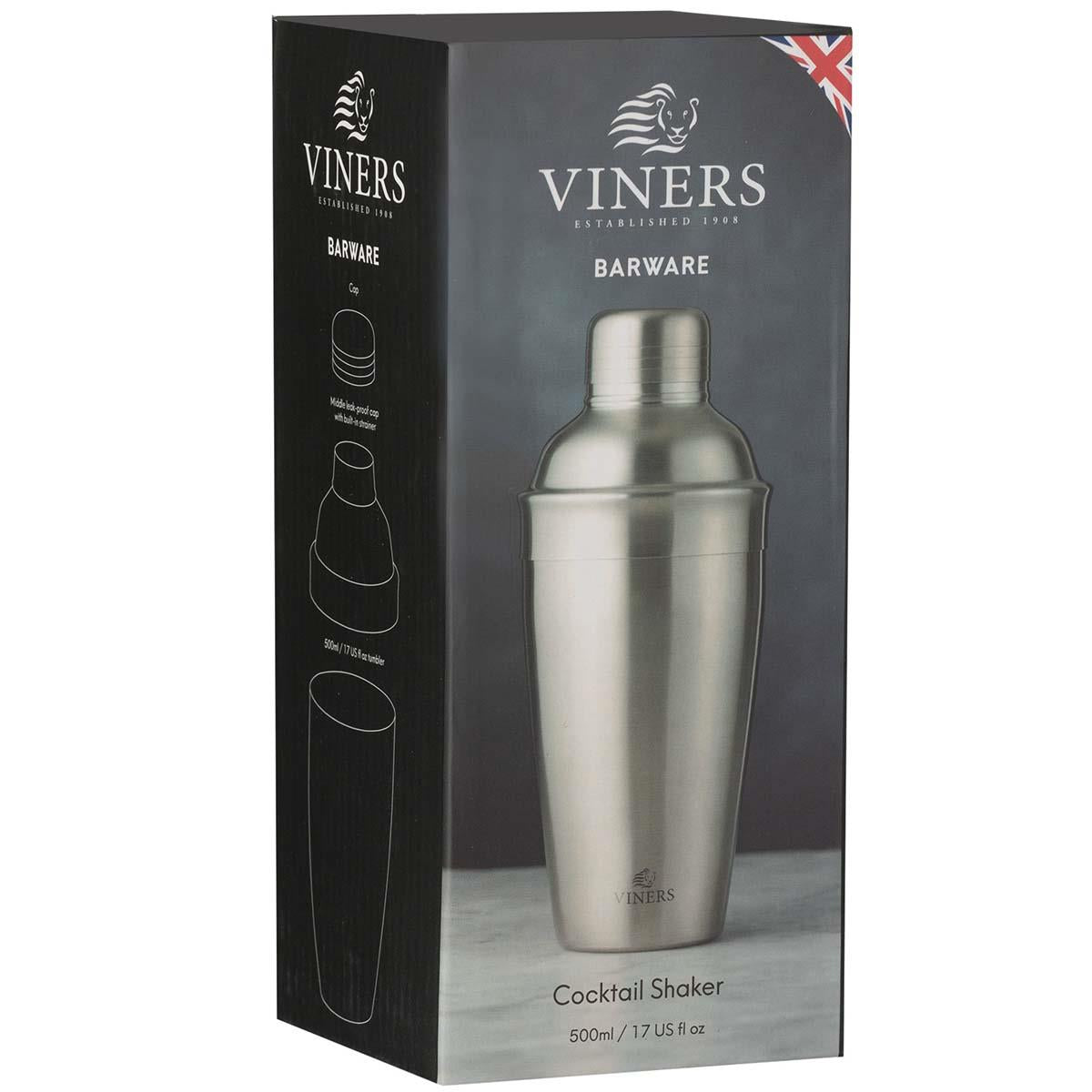 Viners Barware 500ml Silver Cocktail Shaker Gift BOX