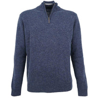 Albert and Maurice Netherton Zip Neck Lambswool Jumper Dark Navy