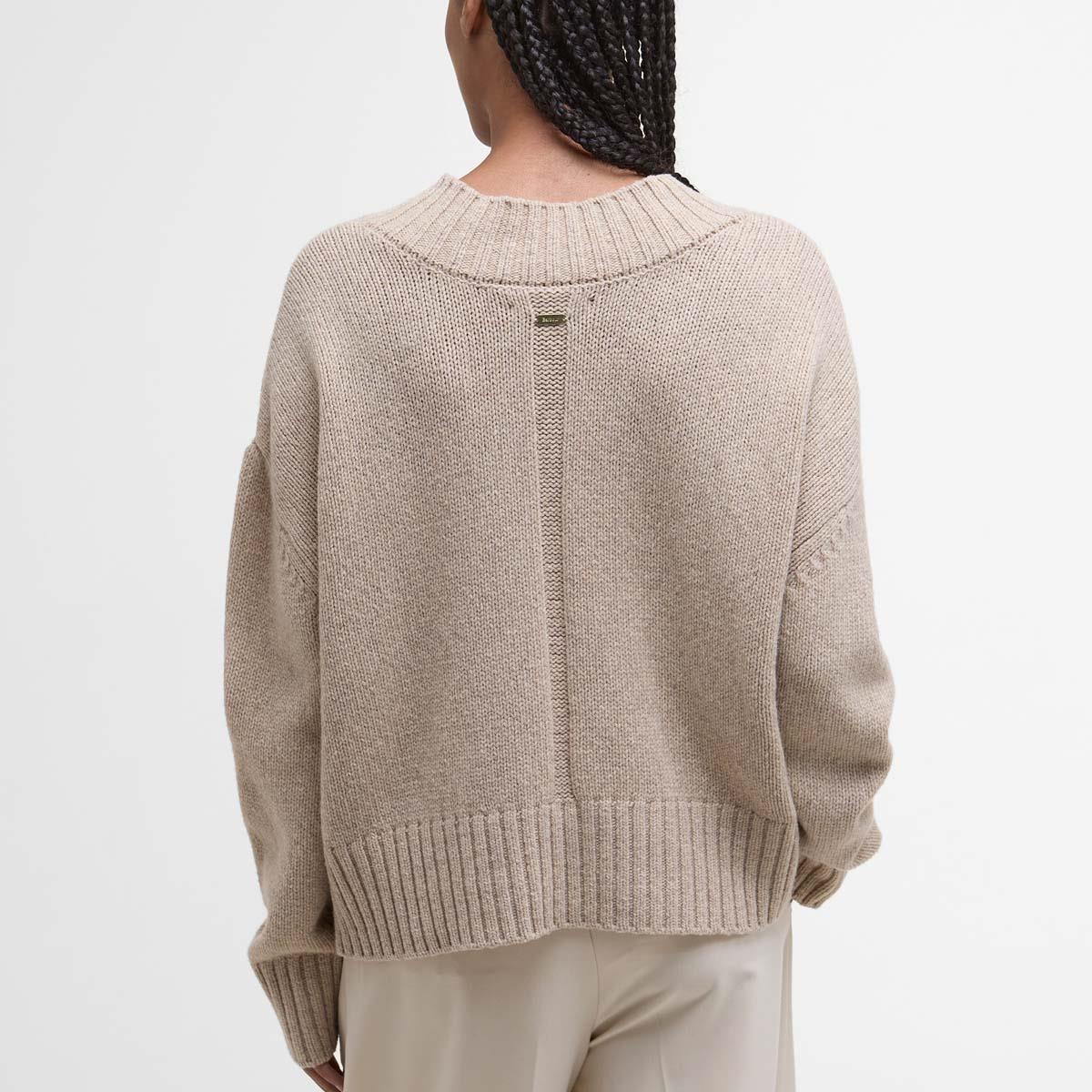 Oat Barbour Womens Antonia Knitted Jumper Back