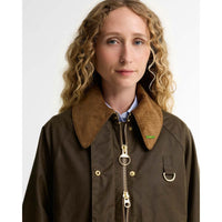 Beech/Birchwood Barbour Womens Icons Modern Spey Wax Jacket COLLAR
