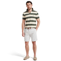 Green Stripe Schoffel St Ives Heritage Polo Shirt ON MODEL