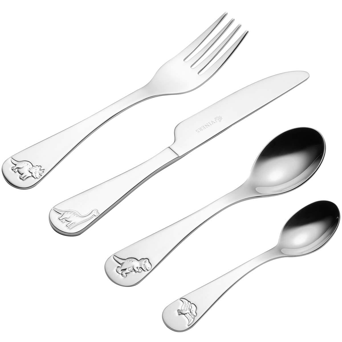 Viners Roarsome 4 Piece Kids Cutlery Set